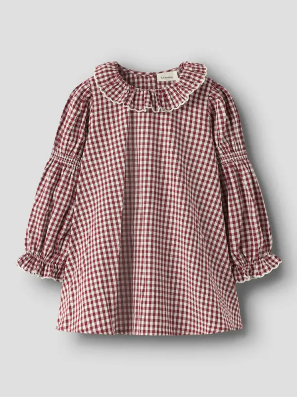 Roanne LS Loose Dress Biking Red Lil Atelier