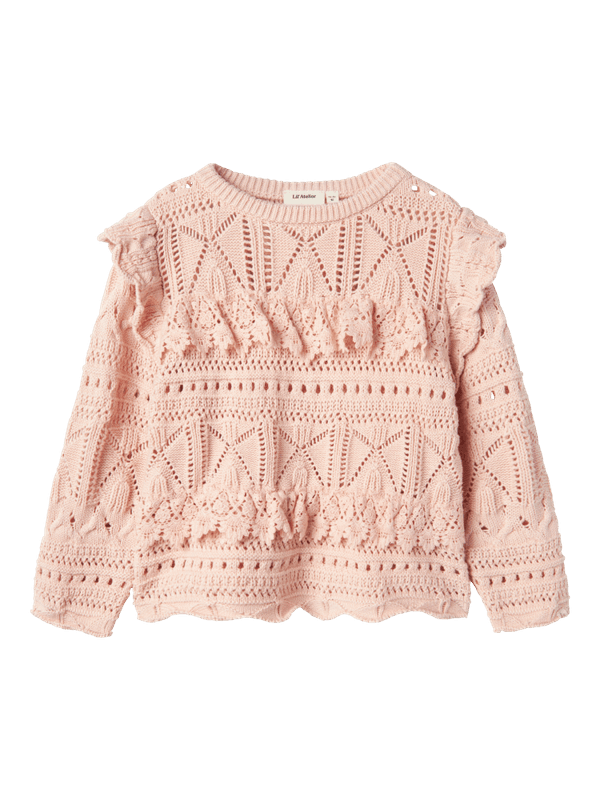 Damia Langermet Loose Knit Peach Whip Lil Atelier 