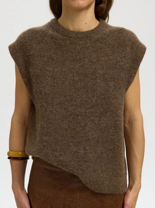 Hovedbilde Lulu Knit Vest Dachshund Melange Selected Femme