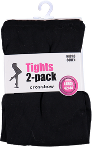 Hovedbilde Tights 80den Basic Svart 2pkn Crossbow 