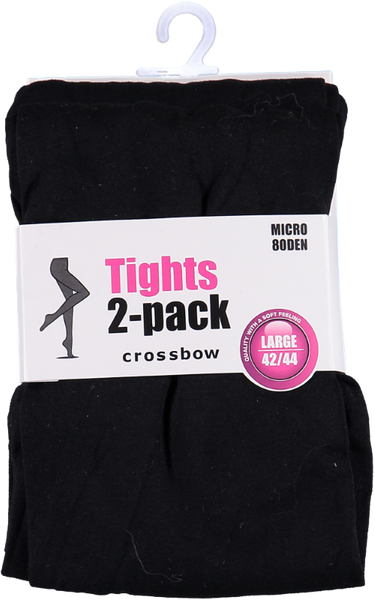 Tights 80den Basic Svart 2pkn Crossbow 