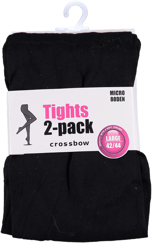Tights 80den Basic Svart 2pkn Crossbow 
