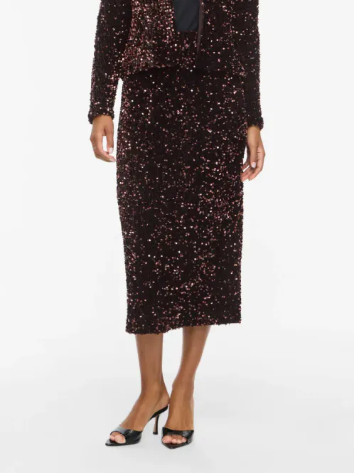 Hovedbilde Vifaith Midi Sequin Skirt Coffee Bean VILA 