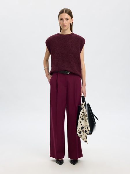 Lulu Strikket Vest Fig Selected Femme