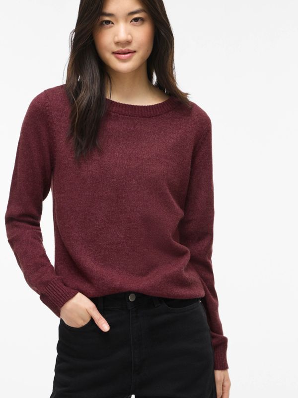 Viril O-Neck LS Knit Top Port Royale Dark Melange VILA