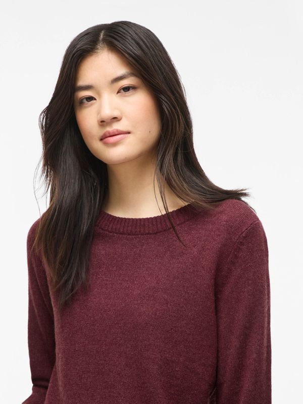 Viril O-Neck LS Knit Top Port Royale Dark Melange VILA