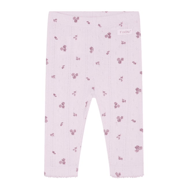 Hovedbilde Leggings Pointelle Små Blomster Pale Lilac Fixoni ...