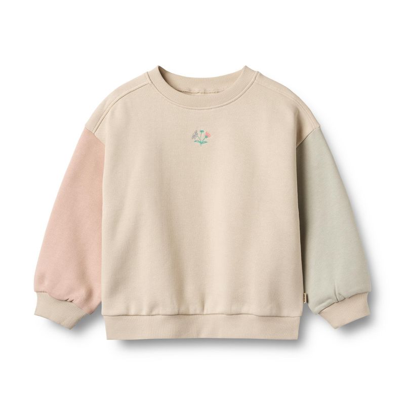 Sweatshirt Langermet Embroidery Elliot Offwhite Wheat