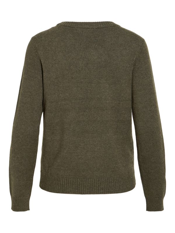 Viril O-Neck LS Knit Top Forest Night Dark Melange VILA