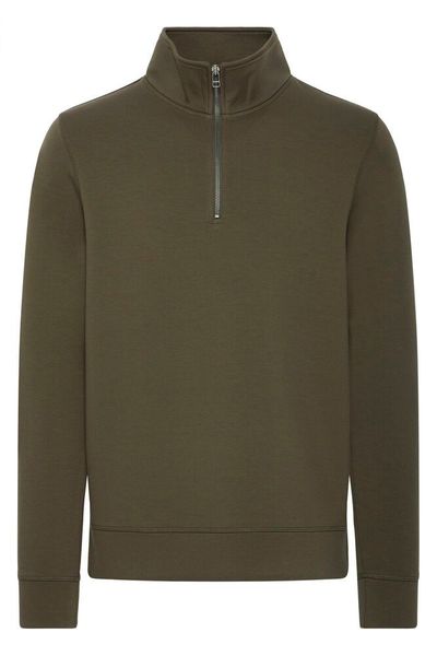 Sebastian Half Zip Sweat Black Olive - Grey Casual Friday 