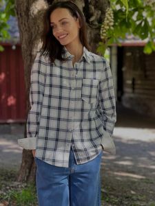 Hovedbilde Bomullsskjorte YanaPW Big Dark Navy Check Blue ...