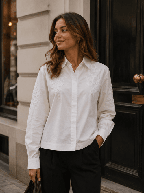 Hovedbilde Rouhella LS Shirt Cloud Dancer Vila Rouge 