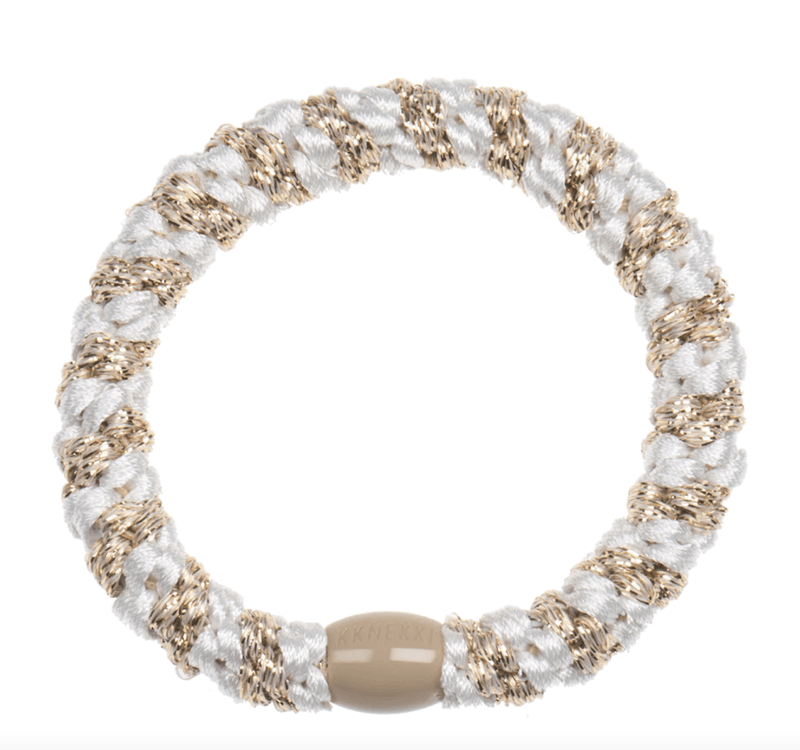Kknekki White Beige Glitter Stripe