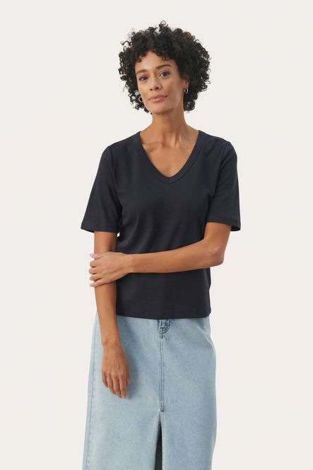 Hovedbilde RatansaPW T-Skjorte V Hals Dark Navy Part Two 