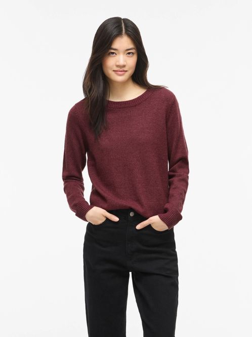 Hovedbilde Viril O-Neck LS Knit Top Port Royale Dark Melange ...