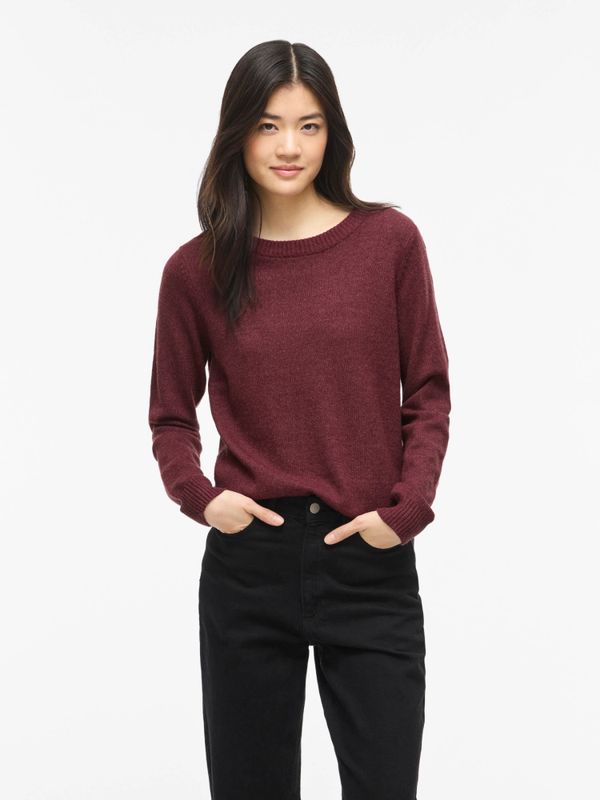Viril O-Neck LS Knit Top Port Royale Dark Melange VILA