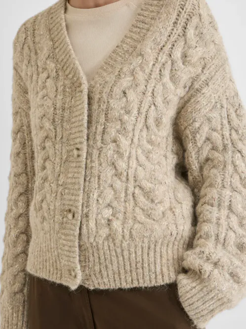 Hovedbilde Cardigan Rouellis Knit Pelican Mélange Rouge Edit