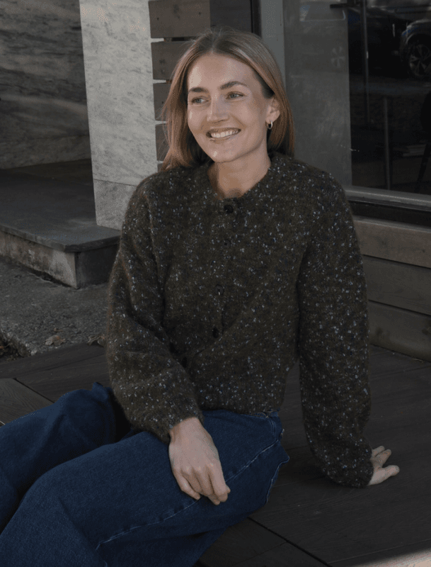 Kat Langermet Knit Short Cardigan Fir Green Selected Femme