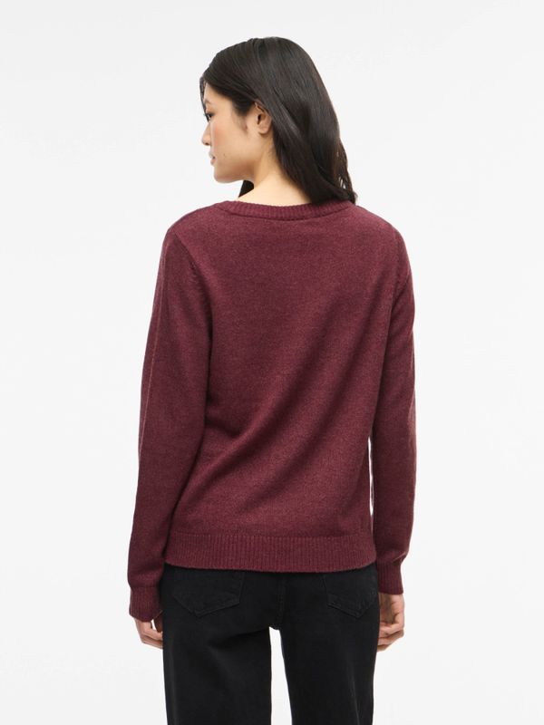 Viril O-Neck LS Knit Top Port Royale Dark Melange VILA