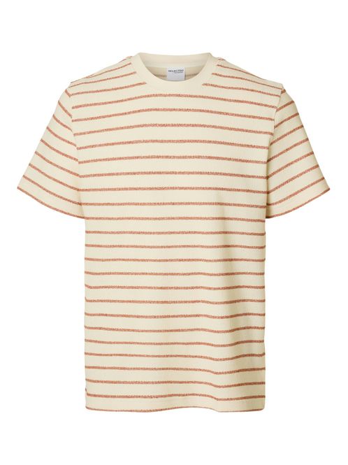 Hovedbilde Jango Stripe O-Neck Tee Etruscan Red Egret ...