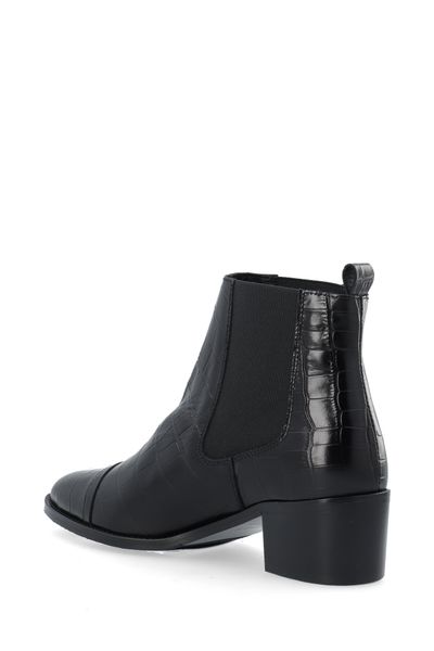 Biacarol Dress Chelsea Boot Croco Embossed Leather Black BIANCO