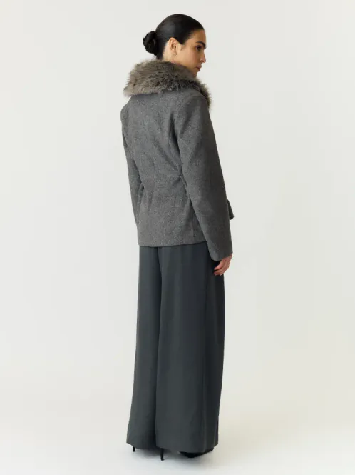 Hovedbilde Josera Furry Collar Jacket Medium Grey Melange ...
