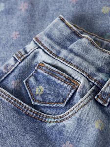 Hovedbilde Bella Mom Shaped Jeans Medium Blue Denim Flower ...