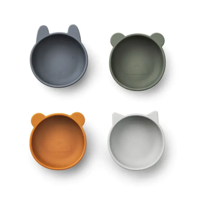 Hovedbilde Iggy Silicone Bowls 4pk Blue Mix Liewood