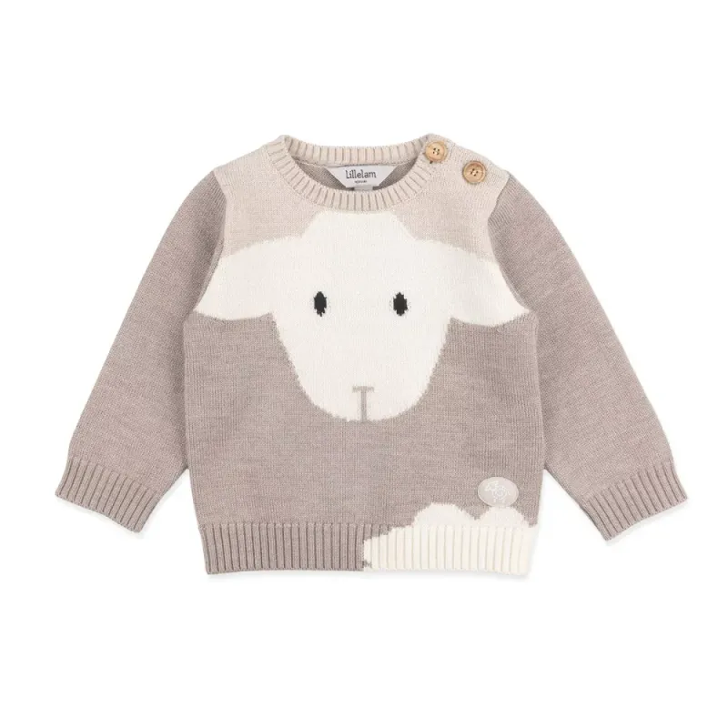Genser Lammi Ull Beige Lillelam