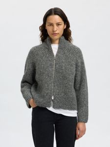 Hovedbilde Anjuli Knit Zip Cardigan Medium Grey Melange ...