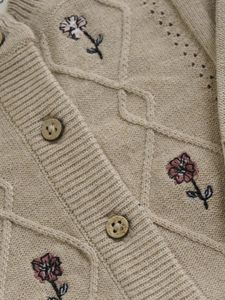 Hovedbilde Cardigan Knit Flower Beige Melange Minymo