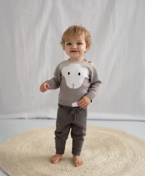 Genser Lammi Ull Beige Lillelam