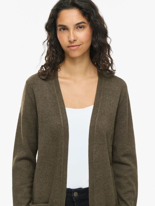 Viril Open LS Knit Cardigan Forest Night Dark Melange VILA