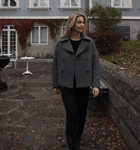 Hovedbilde Alma Boucle Wool Blend Jacket Medium Grey Melange ...